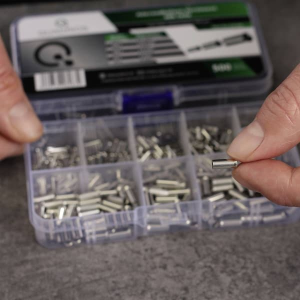 Quadrios 22C484 Ändhylsa sortiment 0.5 mm², 0.75 mm², 1.0 mm², 1.5 mm², 2.5 mm², 4.0 mm², 6.0 mm² Oisolerad 500 st