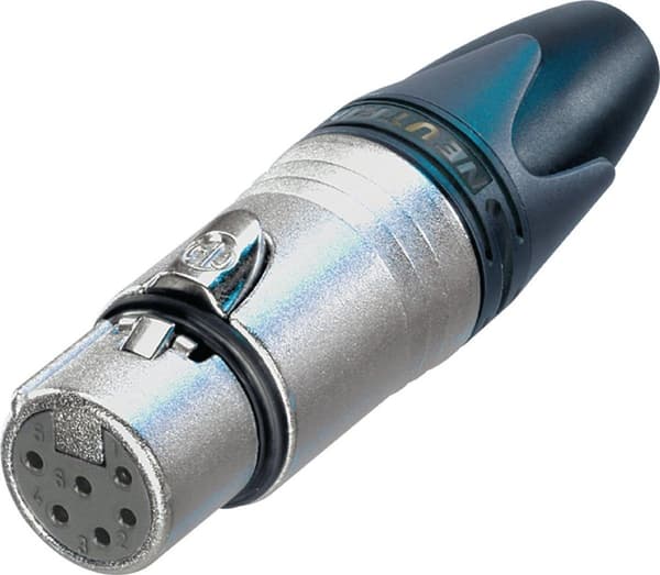 Neutrik NC6FXX XLR-stik Sokkel, lige Antal ben: 6 Sølv 1 stk.