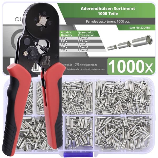 Quadrios 23T034 Ändhylsa sortiment Oisolerad 1 set