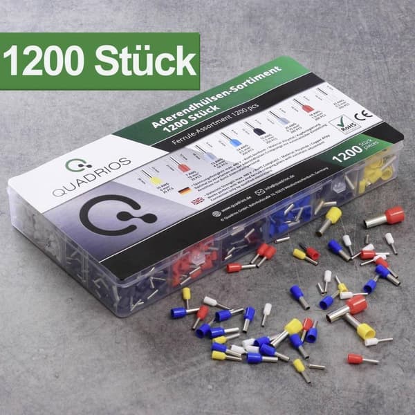 Quadrios 22T009 22T009 Puristustyökalusarja holkille 0,25-10 mm², mukaan lukien holkkivalikoima (22T009)
