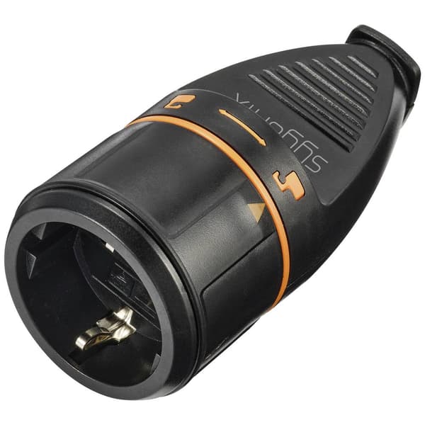 Sygonix SY-5597566 Skarvuttag Plast låsbar 250 V/AC Svart, Orange