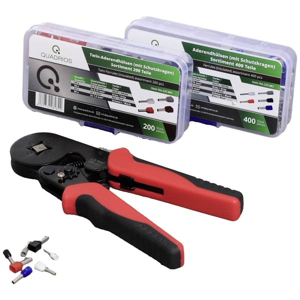 Quadrios 23T035 Ändhylsa sortiment 0.5 mm², 1 mm², 1.5 mm², 2.5 mm² Delisolerad 1 set