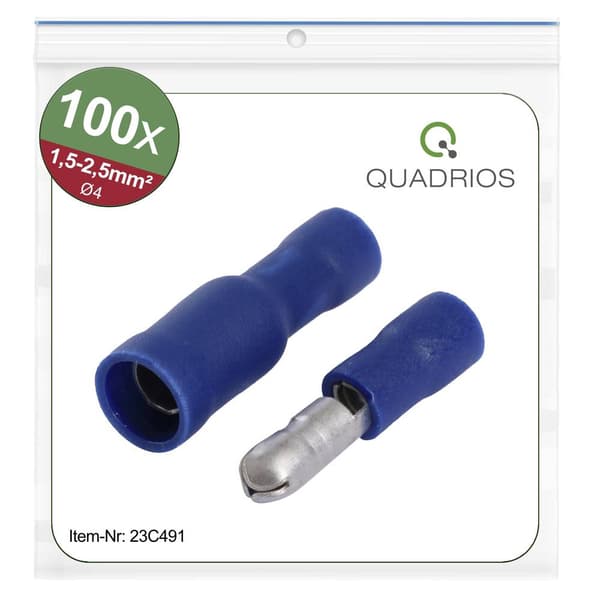 Quadrios 23C491 Rundkontakt 1.5 mm² - 2.5 mm² Blå 100 st