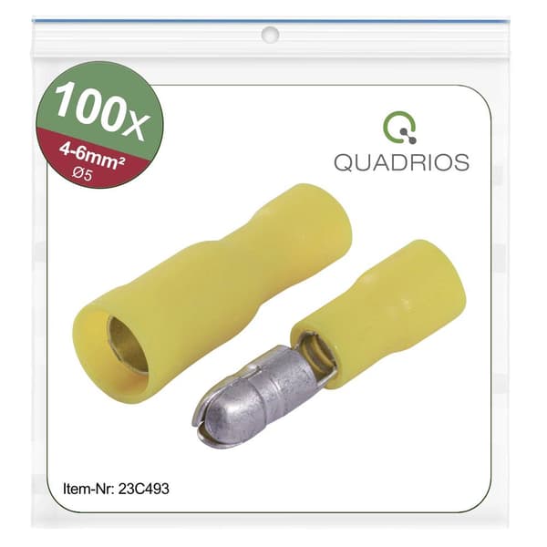 Quadrios 23C493 Rundkontakt 4 mm² - 6 mm² Gul 100 st
