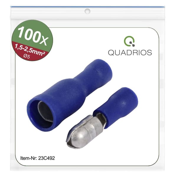 Quadrios 23C492 Rundkontakt 1.5 mm² - 2.5 mm² Blå 100 st