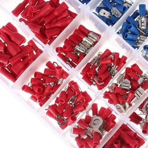 Marchelec 480PCS Isolerad terminal Crimp Elektrisk flatkontakt sortiment
