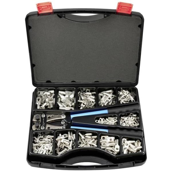 TRU COMPONENTS TC-11894512 Sortiment av rörformiga terminaler 6 - 50 mm² med presstång 6 mm², 50 mm², silver281 st.