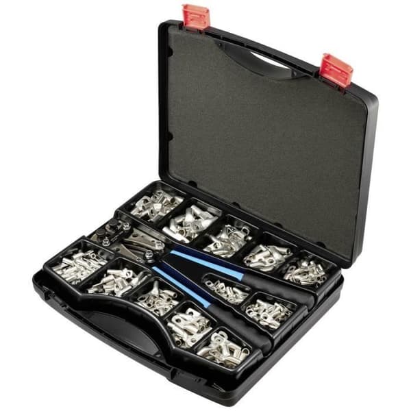 TRU COMPONENTS TC-11894512 Sortiment av rörformiga terminaler 6 - 50 mm² med presstång 6 mm², 50 mm², silver281 st.