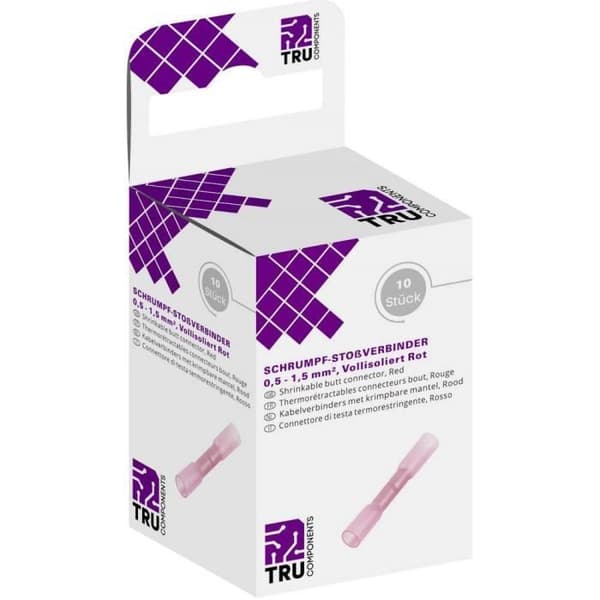 TRU COMPONENTS T1904C068 förlängning med krympslang 0,50 mm² 1,50 mm² helisolerad röd 10 st | TERMINALER -