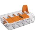 Miniatyrbild 2 av 3: Anslutningsplint WAGO 221-415-25 flexibel: 0,14-4 mm² styv: 0,2-4 mm² Antal poler: 5 transparenta, orange 25