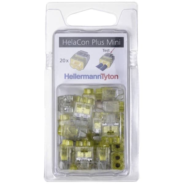 HellermannTyton 148-90054 HCPM-2-Blister-PC-CL/YE (20) Kopplingsklämma Flexibel: 1.0-2.5 mm² Styvhet: 0.5-2.5 mm² Antal