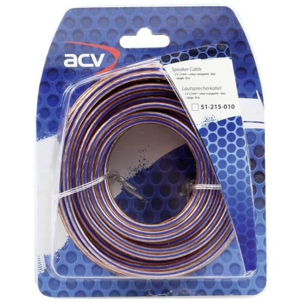 ACV-kabelsats för bil-hifihögtalare 2 x 1,50 mm² 10 m