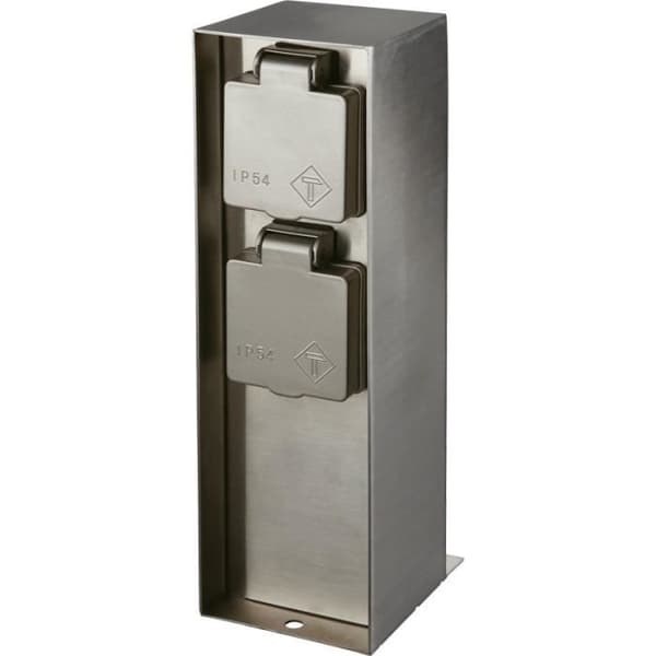 Philips Rock Pin-jordningsuttag - Grå aluminium - Utomhus