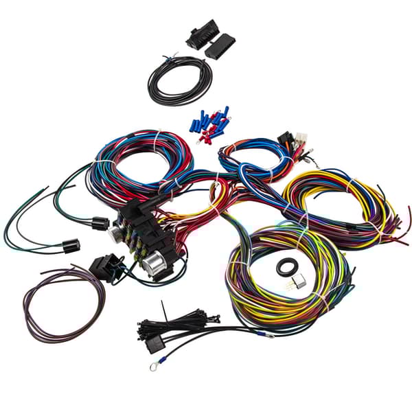 21-kretsar kabelharness, 17 säkringar ingår, universell passform, enkel installation