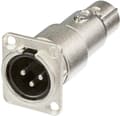 Miniatyrbillede 1 af 2: Neutrik NA3MDF XLR-adapter XLR-stik - XLR-stik Indhold: 1 stk.