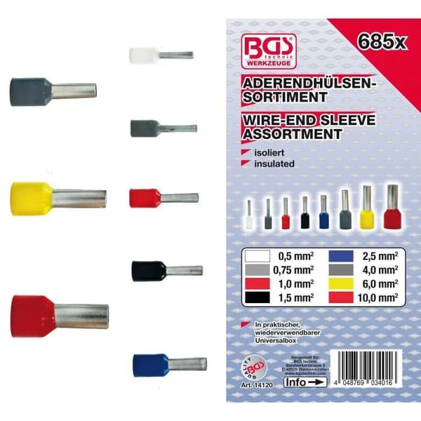 SORTIMENT AV TERMINALER | ISOLERAT | 685 DELAR BGS 14120