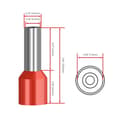 Miniatyrbild 3 av 3: Heschen - E10-12 - 100-pack kabelskor, AWG8/10 mm, kopparpresskontakt, vinylisolering, röd