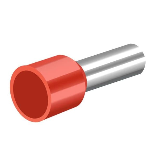 Heschen - E10-12 - 100-pack kabelskor, AWG8/10 mm, kopparpresskontakt, vinylisolering, röd