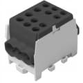 Miniatyrbillede 1 af 5: Fordelingsblok forgreningsterminal 1x25 2x16 sort til DIN-skinne TH35 1x100A