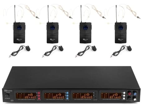 Trådlöst mikrofon set med 4 bodypacks Power Dynamics PD504B Trådlös mikrofonsystem UHF 4 x 50ch,