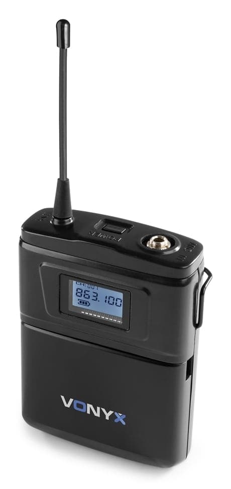Vonyx WM62B Trådlöst mikrofonset UHF 16Ch 2 Ficksändare