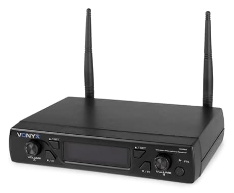 Vonyx WM62 Trådlös mikrofonset UHF 16Ch 2 Handmikrofoner