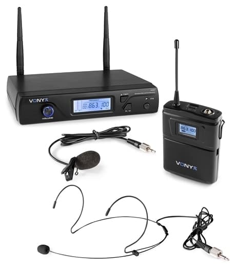 Vonyx WM61B Trådlöst mikrofon systemUHF 16kanaler 1 Bodyp