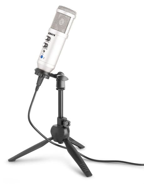 Vonyx CM320S USB Studiomikrofon med bordsställ - Titanium