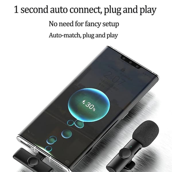 USB-C 2,4 GHz trådlös Lavalier-mikrofon (2 Mics+1-mottagare)