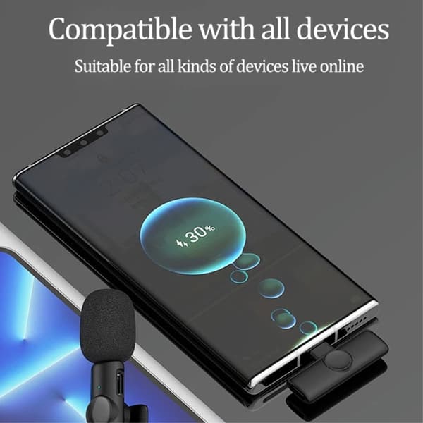 USB-C 2,4 GHz trådlös Lavalier-mikrofon (2 Mics+1-mottagare)