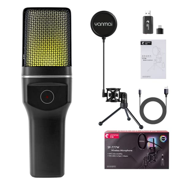 YANMAI Live Streaming Trådløst RGB-mikrofonspil online