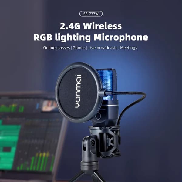 YANMAI Live Streaming Trådløst RGB-mikrofonspil online