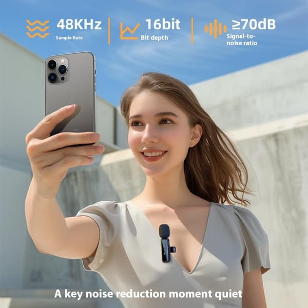Trådløs Lavalier Mikrofon Støjreduktion 2 sendere + 1 modtager - USB-C