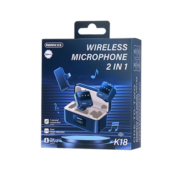 Trådløs lavaliermikrofon Digitalt display En-til-to-mikrofoner - USB-C