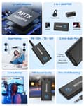 Miniatyrbillede 4 af 7: Sendermodtager bluetooth V5.2 Apt Adaptiv Low Latency HiFi-lyd Dual Link Parring 2 i 1 Audio Mini Adapter til PC TV Kablet højttaler