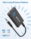 Miniatyrbillede 7 af 7: Sendermodtager bluetooth V5.2 Apt Adaptiv Low Latency HiFi-lyd Dual Link Parring 2 i 1 Audio Mini Adapter til PC TV Kablet højttaler