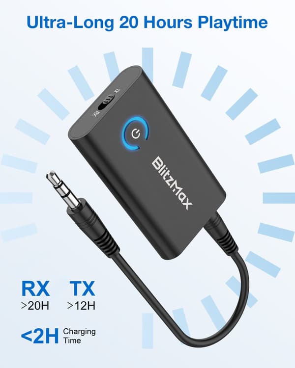Sendermodtager bluetooth V5.2 Apt Adaptiv Low Latency HiFi-lyd Dual Link Parring 2 i 1 Audio Mini Adapter til PC TV Kablet højttaler