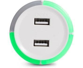 Rund Säkerhetstimer med USB 3,4A Vit