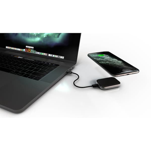 ZENS Singel Apple Airpods Lader QI USB-C Stick Aluminium Svart
