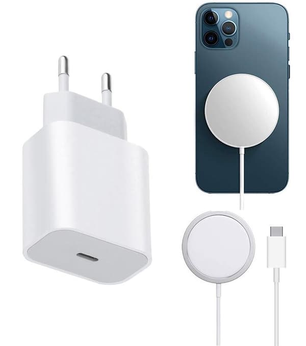 iPhone Magnetisk Magsafe Laddare (trådlös) med Väggladdare
