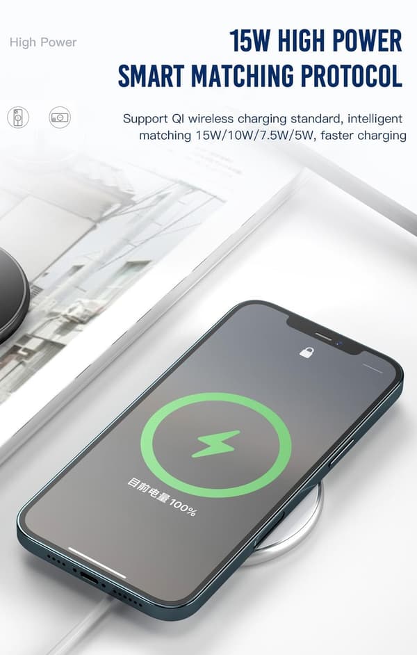 15W MagSafe kompatibel Magnetic Trådlös laddare
