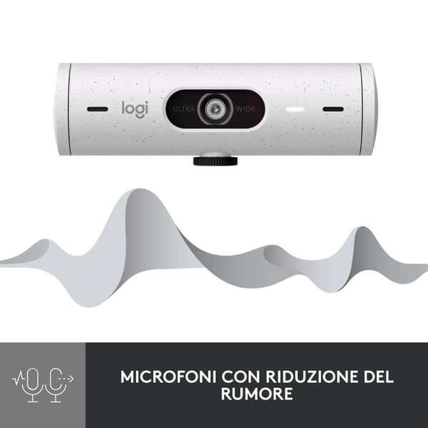 Logitech Brio 500 - Webbkamera - Full HD - 1080p/30fps - Off White