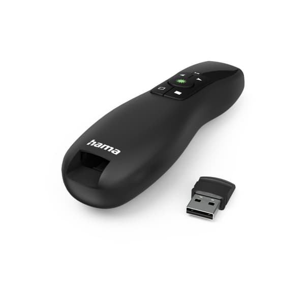 Hama Wireless Laser Presenter Greenlight Pointer, 4i1, laserfarve grøn (00139918)