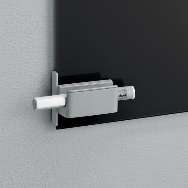 Sigel SI-GL810 Pennhållare för glastavlor från 3 till 5 mm ljusgrå 75x37x35 mm