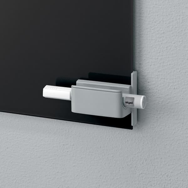 Sigel SI-GL810 Pennhållare för glastavlor från 3 till 5 mm ljusgrå 75x37x35 mm