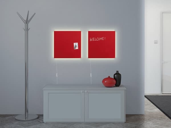 Sigel SI-GL402 Glasmagnetskiva Artverum LED-ljus 480x480x15 Röd