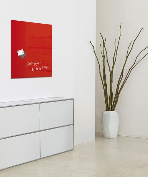 Sigel SI-GL402 Glasmagnetskiva Artverum LED-ljus 480x480x15 Röd