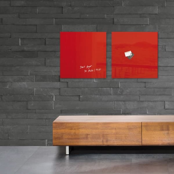 Sigel SI-GL402 Glasmagnetskiva Artverum LED-ljus 480x480x15 Röd