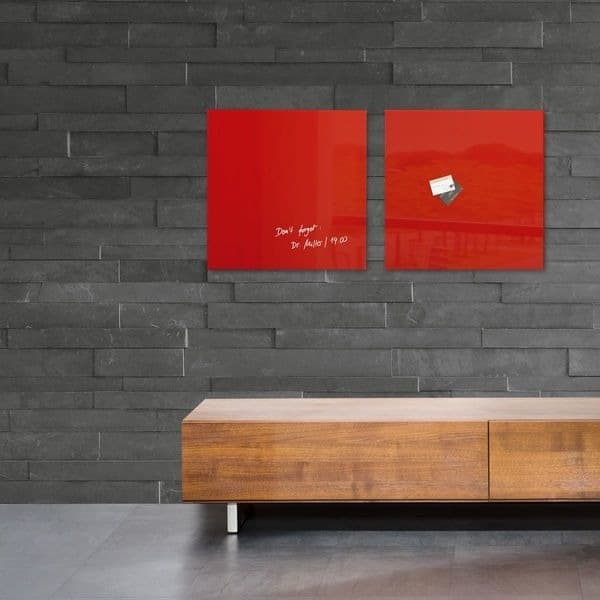 Sigel SI-GL114 Glasmagnetkort Artverum 480x480x15mm Röd