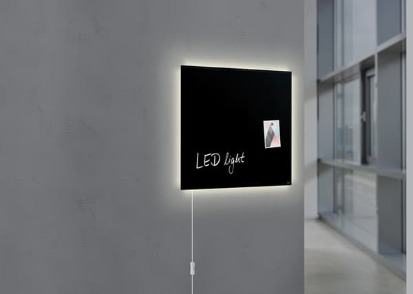Sigel SI-GL400 Glasmagnetkort Artverum LED 480x480x15 Svart